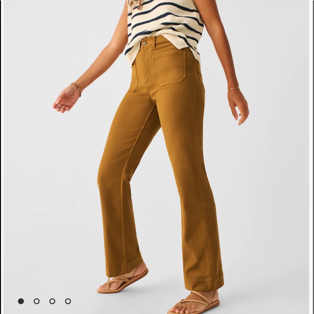Faherty Stretch Terry Slim Wide Leg Pant size 27 brand new